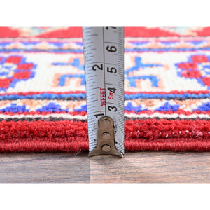 2'x3' Imperial Red, Kazak with Geometric Medallion Design, Vegetable Dyes, Hand Knotted, Soft and Vibrant Wool, Denser Weave, Sample, Mat, Oriental Rug Sh382 FWR2292