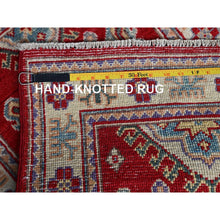 Load image into Gallery viewer, 2&#39;x3&#39; Crimson Red, Kazak with Geometric Medallion Design, Vegetable Dyes, Soft Wool, Hand Knotted, Denser Weave, Sample, Mat, Oriental Rug Sh383 FWR2298
