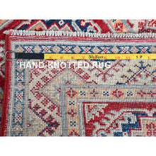 Load image into Gallery viewer, 2&#39;x3&#39; Berry Red, Kazak With Geometric Medallions Design, Hand Knotted, Soft Wool, Natural Dyes, Denser Weave, Sample, Mat, Oriental Rug FWR2304