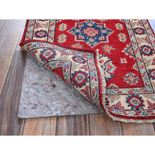 Load image into Gallery viewer, 2&#39;x3&#39; Berry Red, Kazak With Geometric Medallions Design, Hand Knotted, Vegetable Dyes, Soft 100% Wool, Denser Weave, Sample, Mat, Oriental Rug FWR2310