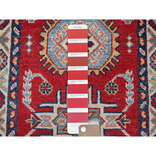 Load image into Gallery viewer, 2&#39;1&quot;x3&#39;1&quot; Prismatic Red, Kazak With Tribal Medallions Design, Vegetable Dyes, Soft Wool, Hand Knotted, Denser Weave, Sample, Mat, Oriental Rug FWR2316