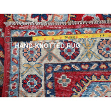 Load image into Gallery viewer, 2&#39;1&quot;x3&#39;1&quot; Prismatic Red, Kazak with Tribal Medallions Design, Vegetable Dyes, Soft Wool, Hand Knotted, Denser Weave, Sample, Mat, Oriental Rug FWR2316