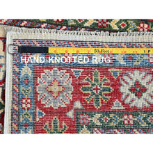 Load image into Gallery viewer, 2&#39;6&quot;x4&#39;1&quot; Alabaster White, Kazak with Geometric Medallions Design, Hand Knotted, Vegetable Dyes, Soft Wool, Denser Weave, Sample, Mat, Oriental Rug Sh393 FWR2358