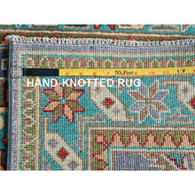 Load image into Gallery viewer, 2&#39;8&quot;x4&#39; Medium Purple, Kazak With Geometric Design, Vegetable Dyes, Hand Knotted, Soft And Shiny Wool, Denser Weave, Sample, Mat, Oriental Rug FWR2370