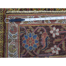 Load image into Gallery viewer, 5&#39;1&quot;x9&#39;7&quot; Fire Brick Red, New Persian with Triple Serrated Medallion Design, Camel Hair, Pure Wool, Hand Knotted, Oriental Rug FWR525450