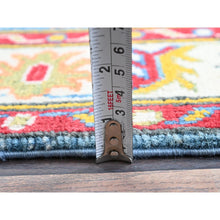 Load image into Gallery viewer, 2&#39;10&quot;x4&#39; Maya Blue, Kazak with Tribal Design, Vegetable Dyes, Hand Knotted, Soft and Vibrant Wool, Denser Weave, Sample, Mat, Oriental Rug FWR2430