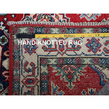 Load image into Gallery viewer, 2&#39;6&quot;x4&#39; Berry Red, Kazak With All Over Tribal Motifs, Hand Knotted, Soft And Shiny Wool, Vegetable Dyes, Denser Weave, Sample, Mat, Oriental Rug FWR2436