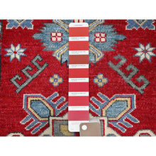 Load image into Gallery viewer, 2&#39;9&quot;x4&#39; Crimson Red, Kazak With Tribal Medallion Design, Hand Knotted, Soft And Vibrant Wool, Vegetable Dyes, Denser Weave, Sample, Mat, Oriental Rug FWR2442