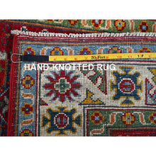 Load image into Gallery viewer, 3&#39;x4&#39; Crimson Red, Kazak With Geometric Medallions Design, Hand Knotted, Soft And Velvety Wool, Natural Dyes, Denser Weave, Oriental Rug FWR2460