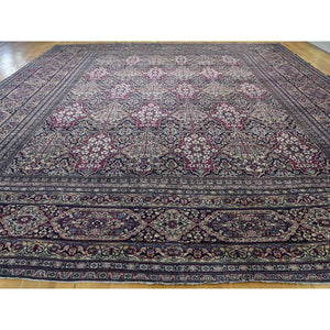 14'x16'9" Multicolored Antique Persian Kerman Shah Good Condition Even Wear Hand-Knotted Oversize Oriental Rug FWR247074