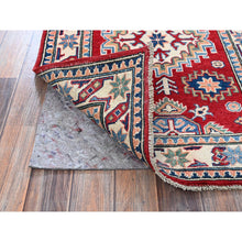 Load image into Gallery viewer, 2&#39;7&quot;x4&#39; Auburn Red, Kazak With Geometric Medallion Design, Vegetable Dyes, Hand Knotted, Soft And Velvety Wool, Denser Weave, Sample, Mat, Oriental Rug FWR2466