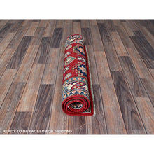Load image into Gallery viewer, 2&#39;7&quot;x4&#39; Auburn Red, Kazak With Geometric Medallion Design, Vegetable Dyes, Hand Knotted, Soft And Velvety Wool, Denser Weave, Sample, Mat, Oriental Rug FWR2466