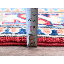 Load image into Gallery viewer, 2&#39;7&quot;x4&#39; Auburn Red, Kazak With Geometric Medallion Design, Vegetable Dyes, Hand Knotted, Soft And Velvety Wool, Denser Weave, Sample, Mat, Oriental Rug FWR2466