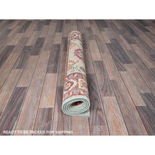 Load image into Gallery viewer, 3&#39;5&quot;x5&#39; Honeydew Green, Kazak With Tribal Design, Natural Dyes, Soft And Velvety Wool, Hand Knotted, Denser Weave, Oriental Rug FWR2478