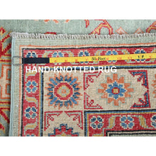 Load image into Gallery viewer, 3&#39;5&quot;x5&#39; Honeydew Green, Kazak With Tribal Design, Natural Dyes, Soft And Velvety Wool, Hand Knotted, Denser Weave, Oriental Rug FWR2478