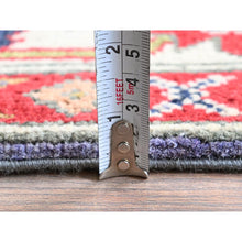 Load image into Gallery viewer, 4&#39;x6&#39;1&quot; Iris Purple, Kazak with Geometric Medallions Design, Hand Knotted, Soft and Shiny Wool, Vegetable Dyes, Denser Weave, Oriental Rug FWR2502