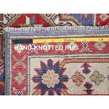 Load image into Gallery viewer, 4&#39;x6&#39;1&quot; Iris Purple, Kazak With Geometric Medallions Design, Hand Knotted, Soft And Shiny Wool, Vegetable Dyes, Denser Weave, Oriental Rug FWR2502