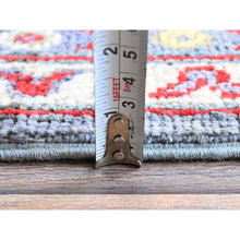 Load image into Gallery viewer, 4&#39;1&quot;x5&#39;10&quot; Pewter Gray, Kazak with Geometric Medallions Design, Soft and Shiny Wool, Hand Knotted, Vegetable Dyes, Denser Weave, Oriental Rug FWR2514
