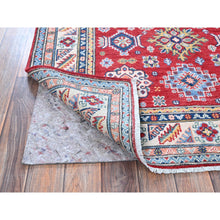 Load image into Gallery viewer, 4&#39;x6&#39; Imperial Red, Kazak with Geometric Medallions Design, Soft and Shiny Wool, Hand Knotted, Vegetable Dyes, Denser Weave, Oriental Rug FWR2556