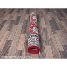 Load image into Gallery viewer, 4&#39;x6&#39; Imperial Red, Kazak with Geometric Medallions Design, Soft and Shiny Wool, Hand Knotted, Vegetable Dyes, Denser Weave, Oriental Rug FWR2556
