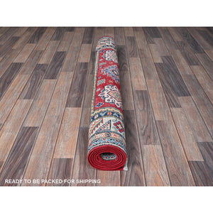 4'x6' Imperial Red, Kazak with Geometric Medallions Design, Soft and Shiny Wool, Hand Knotted, Vegetable Dyes, Denser Weave, Oriental Rug FWR2556