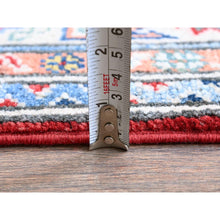 Load image into Gallery viewer, 4&#39;x6&#39; Imperial Red, Kazak With Geometric Medallions Design, Soft And Shiny Wool, Hand Knotted, Vegetable Dyes, Denser Weave, Oriental Rug FWR2556