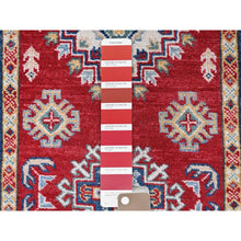 Load image into Gallery viewer, 2&#39;7&quot;x6&#39;5&quot; Chili Red, Kazak With Geometric Medallions Design, Soft And Shiny Wool, Hand Knotted, Vegetable Dyes, Denser Weave, Runner, Oriental Rug FWR2568