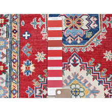 Load image into Gallery viewer, 2&#39;9&quot;x6&#39;8&quot; Angels Red, Kazak With Tribal Medallions Design, Hand Knotted, Soft And Shiny Wool, Vegetable Dyes, Denser Weave, Runner, Oriental Rug FWR2580