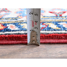Load image into Gallery viewer, 2&#39;9&quot;x6&#39;8&quot; Angels Red, Kazak With Tribal Medallions Design, Hand Knotted, Soft And Shiny Wool, Vegetable Dyes, Denser Weave, Runner, Oriental Rug FWR2580