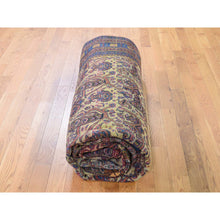 Load image into Gallery viewer, 7&#39;2&quot;x20&#39;1&quot; Yellow Antique Persian Gallery Size Runner Bijar Pure Wool Hand-Knotted Oriental Rug FWR258834