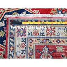 Load image into Gallery viewer, 2&#39;9&quot;x6&#39;6&quot; Arsenal Red, Kazak With Geometric Medallions Design, Soft And Vibrant Wool, Hand Knotted, Vegetable Dyes, Denser Weave, Runner, Oriental Rug FWR2592