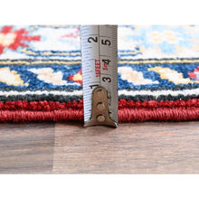 Load image into Gallery viewer, 2&#39;8&quot;x6&#39;7&quot; Ajax Red, Kazak With Geometric Medallions Design, Soft And Vibrant Wool, Hand Knotted, Vegetable Dyes, Denser Weave, Runner, Oriental Rug FWR2598