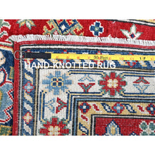 Load image into Gallery viewer, 2&#39;8&quot;x6&#39;7&quot; Ajax Red, Kazak With Geometric Medallions Design, Soft And Vibrant Wool, Hand Knotted, Vegetable Dyes, Denser Weave, Runner, Oriental Rug FWR2598