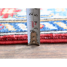 Load image into Gallery viewer, 2&#39;9&quot;x6&#39;4&quot; Chili Red, Kazak With Geometric Medallions Design, Hand Knotted, Soft And Velvety Wool, Vegetable Dyes, Denser Weave, Runner, Oriental Rug FWR2604