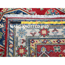 Load image into Gallery viewer, 2&#39;9&quot;x6&#39;4&quot; Chili Red, Kazak With Geometric Medallions Design, Hand Knotted, Soft And Velvety Wool, Vegetable Dyes, Denser Weave, Runner, Oriental Rug FWR2604