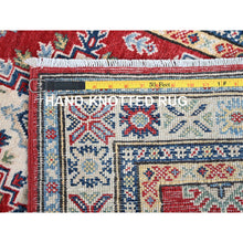 Load image into Gallery viewer, 2&#39;8&quot;x6&#39;4&quot; Berry Red, Kazak With Geometric Medallions Design, Hand Knotted, Soft And Velvety Wool, Vegetable Dyes, Denser Weave, Runner, Oriental Rug FWR2664