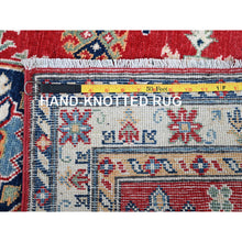 Load image into Gallery viewer, 2&#39;9&quot;x6&#39;7&quot; Crimson Red, Kazak With Geometric Medallions Design, Denser Weave, Soft And Velvety Wool, Hand Knotted, Vegetable Dyes, Runner, Oriental Rug FWR2682