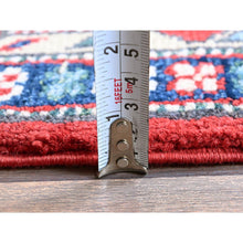 Load image into Gallery viewer, 2&#39;9&quot;x9&#39;10&quot; Crimson Red, Eagle Kazak with Tribal Medallions Design, Hand Knotted, Soft and Velvety Wool, Vegetable Dyes, Denser Weave, Runner, Oriental Rug Sh453 FWR2718