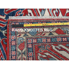 Load image into Gallery viewer, 2&#39;9&quot;x9&#39;10&quot; Crimson Red, Eagle Kazak With Tribal Medallions Design, Hand Knotted, Soft And Velvety Wool, Vegetable Dyes, Denser Weave, Runner, Oriental Rug FWR2718