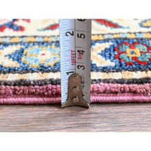 Load image into Gallery viewer, 2&#39;7&quot;x10&#39;1&quot; Neon Pink, Kazak with Tribal Medallions Design, Hand Knotted, Soft and Vibrant Wool, Vegetable Dyes, Denser Weave, Runner, Oriental Rug Sh455 FWR2730