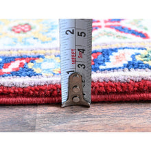 Load image into Gallery viewer, 2&#39;9&quot;x9&#39;8&quot; Berry Red, Kazak with Geometric Medallions Design, Soft and Shiny Wool, Hand Knotted, Vegetable Dyes, Denser Weave, Runner, Oriental Rug Sh456 FWR2736