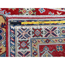 Load image into Gallery viewer, 2&#39;9&quot;x9&#39;8&quot; Berry Red, Kazak With Geometric Medallions Design, Soft And Shiny Wool, Hand Knotted, Vegetable Dyes, Denser Weave, Runner, Oriental Rug FWR2736