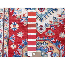 Load image into Gallery viewer, 2&#39;10&quot;x9&#39;7&quot; Crimson Red, Kazak with Geometric Medallions Design, Hand Knotted, Soft and Vibrant Wool, Vegetable Dyes, Denser Weave, Runner, Oriental Rug FWR2742