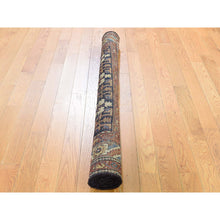 Load image into Gallery viewer, 4&#39;4&quot;x5&#39;9&quot; Navy Blue Antique Persian Heriz With Tree Design Pure Wool Hand-knotted Oriental Rug FWR275628