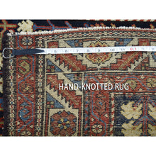 Load image into Gallery viewer, 4&#39;4&quot;x6&#39;1&quot; Spanish Villa Pink, Sheared Low and Distressed With Small Repetitive Design, Pure Wool Hand Knotted Worn Vintage Persian Tourkaman, Great Condition, Cleaned, Oriental Rug FWR516342