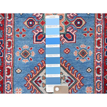 Load image into Gallery viewer, 2&#39;9&quot;x9&#39;6&quot; Carolina Blue, Kazak with Tribal Medallions Design, Hand Knotted, Soft and Velvety Wool, Vegetable Dyes, Denser Weave, Runner, Oriental Rug Sh459 FWR2754