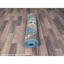 Load image into Gallery viewer, 2&#39;9&quot;x8&#39;2&quot; Bayern Blue, Kazak with Tribal Medallions Design, Hand Knotted, Soft and Velvety Wool, Denser Weave, Vegetable Dyes, Runner, Oriental Rug Sh461 FWR2766