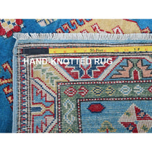 Load image into Gallery viewer, 2&#39;9&quot;x8&#39;2&quot; Bayern Blue, Kazak with Tribal Medallions Design, Hand Knotted, Soft and Velvety Wool, Denser Weave, Vegetable Dyes, Runner, Oriental Rug Sh461 FWR2766