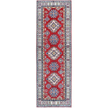 Load image into Gallery viewer, 2&#39;8&quot;x8&#39;2&quot; Ajax Red, Kazak with Geometric Medallions Design, Soft and Shiny Wool, Hand Knotted, Vegetable Dyes, Denser Weave, Runner, Oriental Rug Sh462 FWR2772