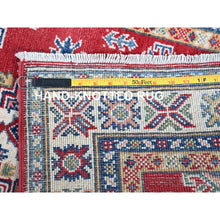 Load image into Gallery viewer, 2&#39;8&quot;x8&#39;2&quot; Ajax Red, Kazak with Geometric Medallions Design, Soft and Shiny Wool, Hand Knotted, Vegetable Dyes, Denser Weave, Runner, Oriental Rug Sh462 FWR2772